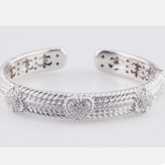 Judith Ripka - Sterling Silver Heart Cuff - Picture 1 of 3